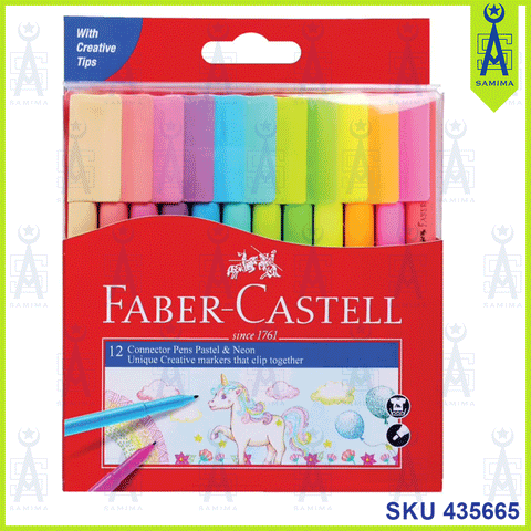 FABER CASTELL 155582 NEON PASTEL CONNECTOR PEN 12'S