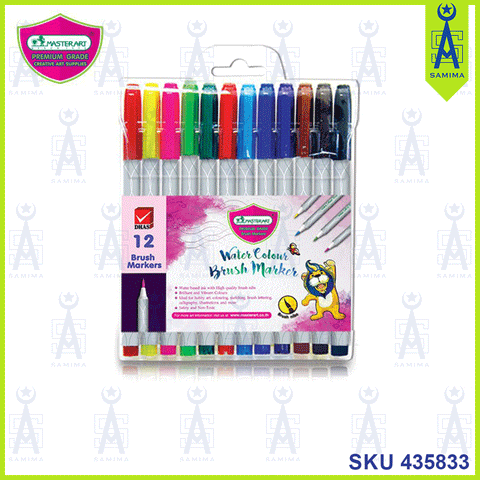 MASTER ART WATER COLOUR BRUSH MARKER 12 COLOURS