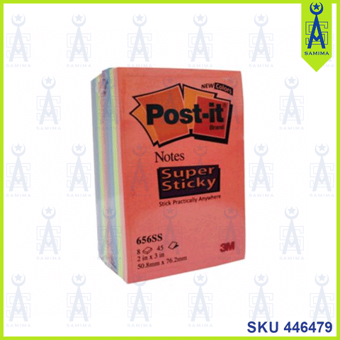 3M Post-it 656SS Super Sticky Note Assorted Colour
