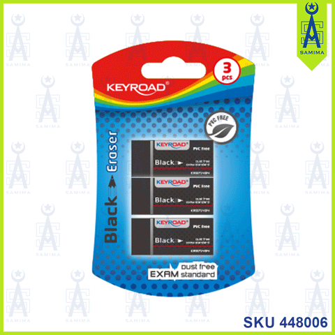 KEYROAD BLACK ERASER 39.5x17.5x11.5MM KR971493 3'S