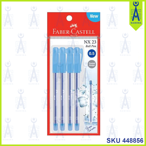 FABER CASTELL NX 23 BALL PEN 0.5 BLUE 4'S PKT