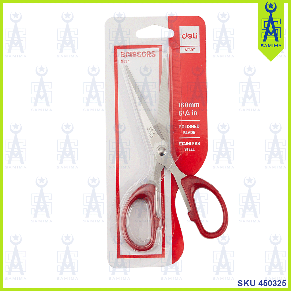 Deli 0605 Office Scissors 160mm(6.25) stainless scissors retail packing  Good looking desk scissors