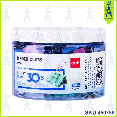 DELI E8554S COLOURFUL BINDER CLIP 25MM 48'S