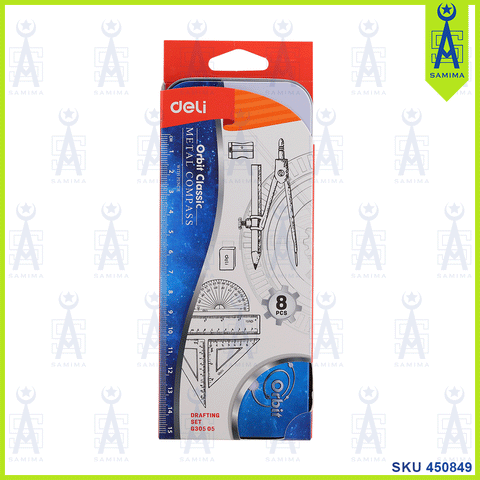 DELI EG30505 ORBIT 8 PCS DRAFTING SET