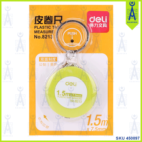 DELI 8213 PLASTIC MEASURE TAPE 7MM X 1.5M