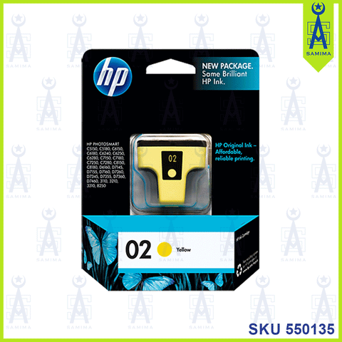 HP 02 YELLOW (KUNING) INK CARTRIDGE