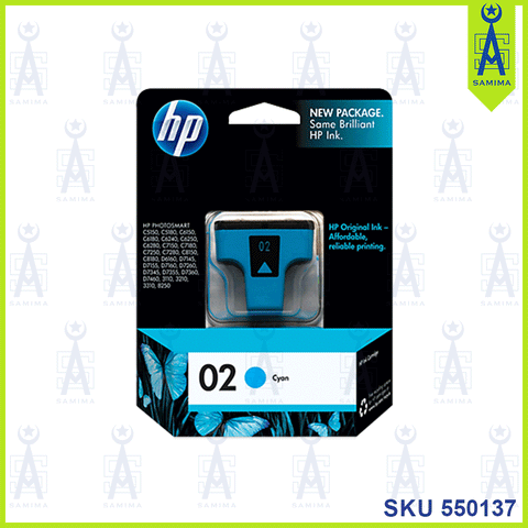 HP 02 CYAN INK CARTRIDGE