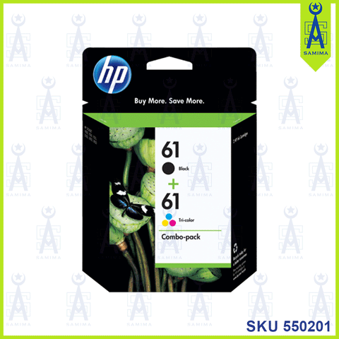 HP 61 BLACK + 61 TRI-COLOUR COMBO-PACK