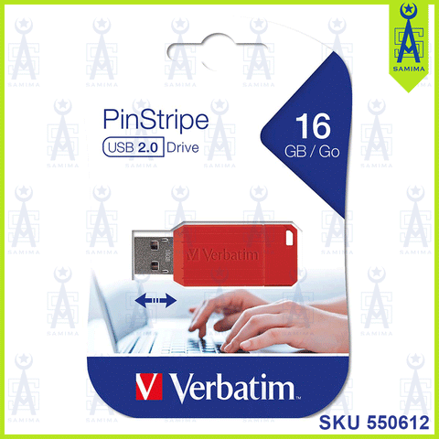 VERBATIM PIN STRIPE 16 GB RED PENDRIVE 2.0