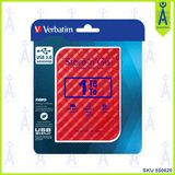 VERBATIM 1TB RED PORTABLE EXTERNAL HARD DRIVE