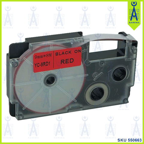 CASIO EZ-LABEL PRINTER TAPE CARTRIDGE 9MM RED