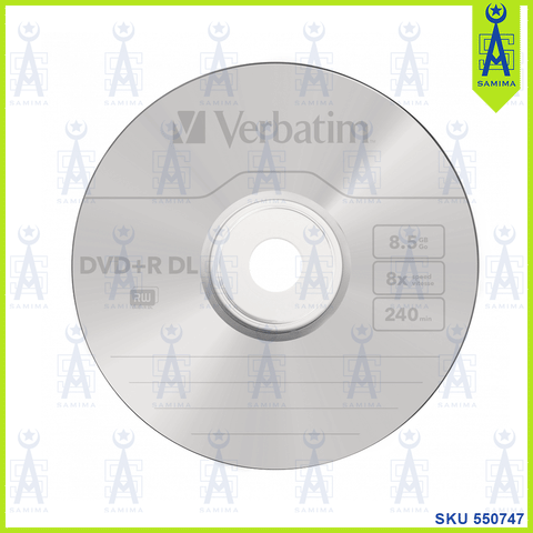 VERBATIM 8X DVD+R DL DOUBLE LAYER 8.5GB 1'S 43540