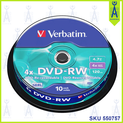 VERBATIM DVD-RW 4.7GB 120MIN 10'S SPNDLE