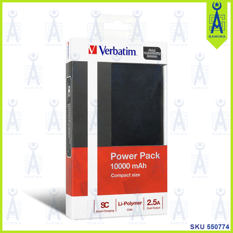 VERBATIM POWER PACK 2.5A 10000MAH 65840