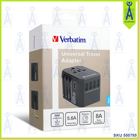 VERBATIM UNIVERSAL TRAVEL ADAPTER+4 USB PORT 65686