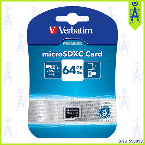 VERBATIM PREMIUM MICRO SD CARD 64GB 44014