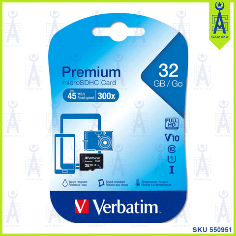 VERBATIM PREMIUM MICRO SD CARD 32GB 44013