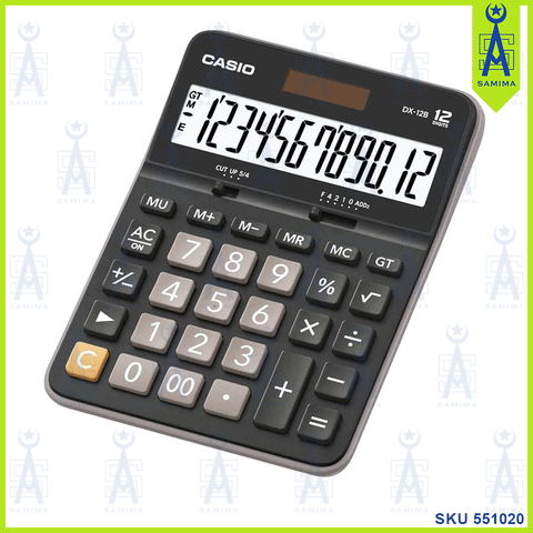 CASIO DX-12B-BK 12 DIGIT TWO WAY POWER CALCULATOR