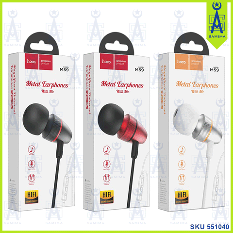 HOCO M59 METAL MAGNIFICENT EARPHONES WITH MIC M59