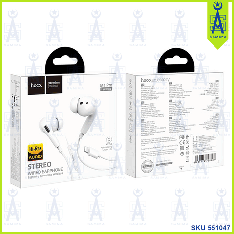 HOCO M1 PRO STEREO WIRED EARPHONE FOR LIGHTNING