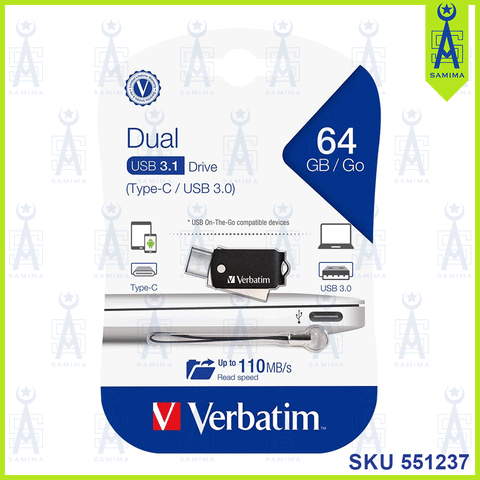 VERBATIM DUAL USB 3.1 64 GB 64906