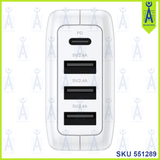 VERBATIM 4 PORT TRAVEL CHARGER PD30W 66321/20