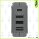 VERBATIM 4 PORT TRAVEL CHARGER PD30W 66321/20