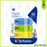 VERBATIM 32GB POPUP USB 2.0 PENDRIVE 3'S 66761