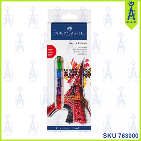 FABER CASTELL ACRYLIC COLOURS 12'S X 12ML 169501