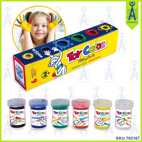 TOY COLOR SUPERWASHABLE FINGER PAINT 2+ 25ML 6'S