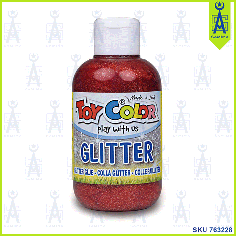 TOY COLOR MAGIC GLITTER BOTTLE 250ML RED