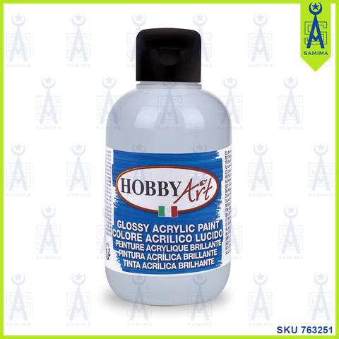 HOBBY ART  GLOSSY ACRYLIC PAINT  500ML WHITE