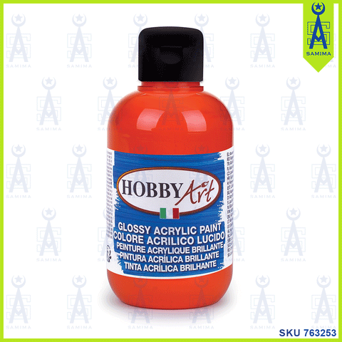 HOBBY ART GLOSSY ACRYLIC PAINT 500ML ORANGE