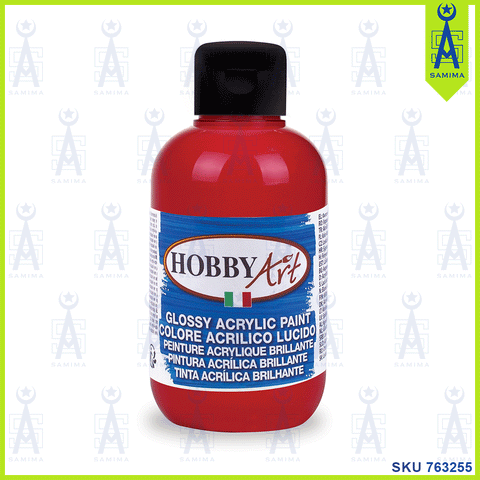 HOBBY ART  GLOSSY ACRYLIC PAINT 500ML RED