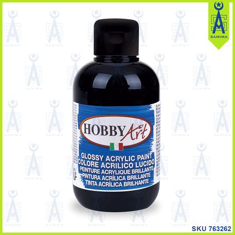 HOBBY ART GLOSSY ACRYLIC PAINT 500ML BLACK