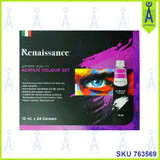 RENAISSANCE ACRYLIC COLOUR 12ML X 24COLOUR