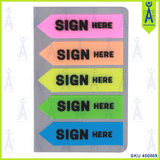 DELI  A11302 SIGN HERE INDEX TABS 43 X 12MM 5 CLR