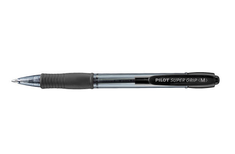 PILOT SUPER GRIP BALL POINT PEN BLACK MEDIUM 1.0