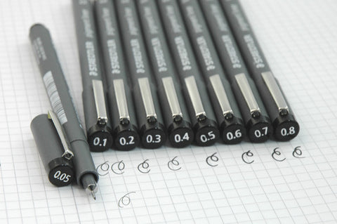 STAEDTLER PIGMENT LINER 0.05 ,0.1,0.2,0.3,0.4,0.5,