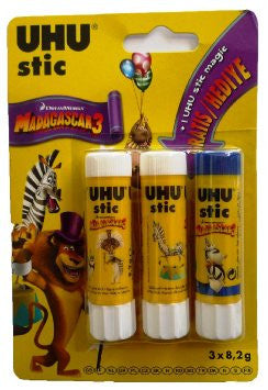 UHU GLUE STICE & MADAGASCAR3 3 X 8.2G