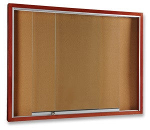 Sliding Glass Notice Board – Wooden Frame
