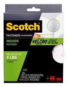3M Scotch Indoor Fasteners, White