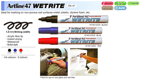Artline Permanent Marker Wetrite EK-47