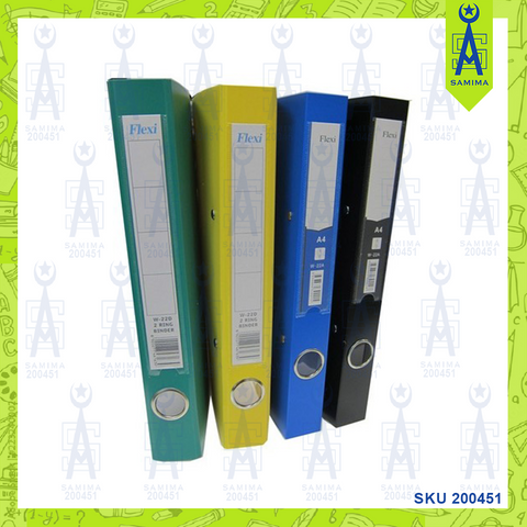 FLEXI W-22A 2D RING FILE A4 MIX COLOUR