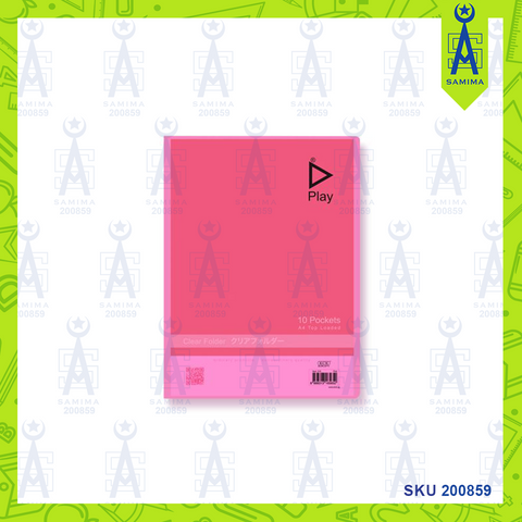 KCK PLAY CLEAR BOOK 10 POCKET-PINK