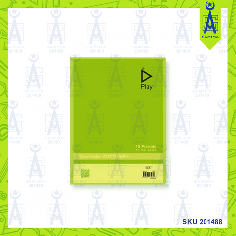 KCK PLAY CLEAR BOOK 10 POCKET-LIME