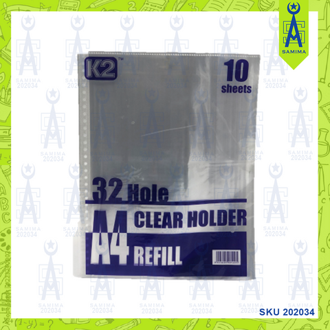 K2 32 HOLE SHEET PROTECTOR 10'S / PKT