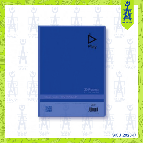 KCK CH20A4 CLEAR BOOK 20 POCKET FILE BLUE