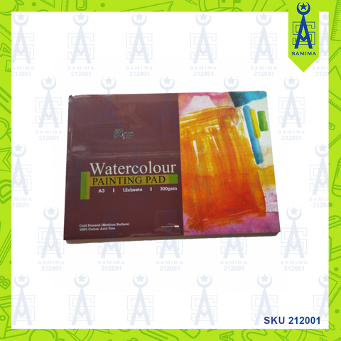 ARTO 36255 WATER COL PAINTING PAD A3 300GSM 12'S