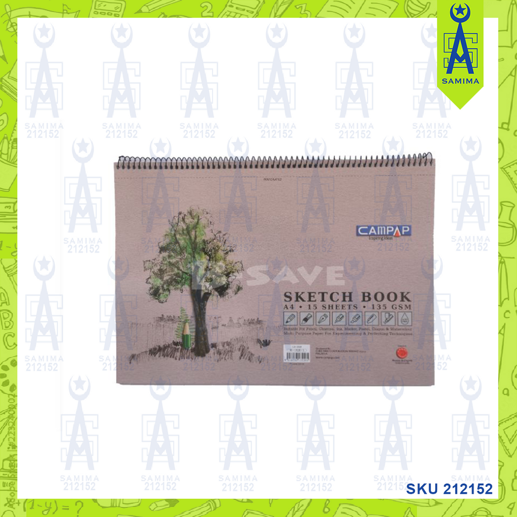 CAMPAP A4 SKETCH BOOK 135GSM 15'S CA-3220 – Samima